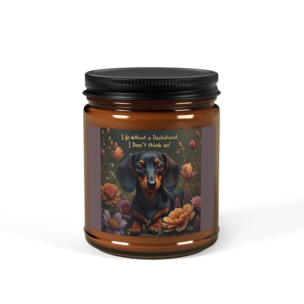 Candle - Life without a Dachshund - Scented Soy Candle (Multi - Size, Amber Jar) - Buy That Thang