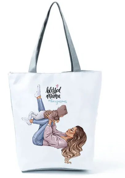 Cute Cartoon Super Mama Print Bag Travel Shoulder - Buy That Thang