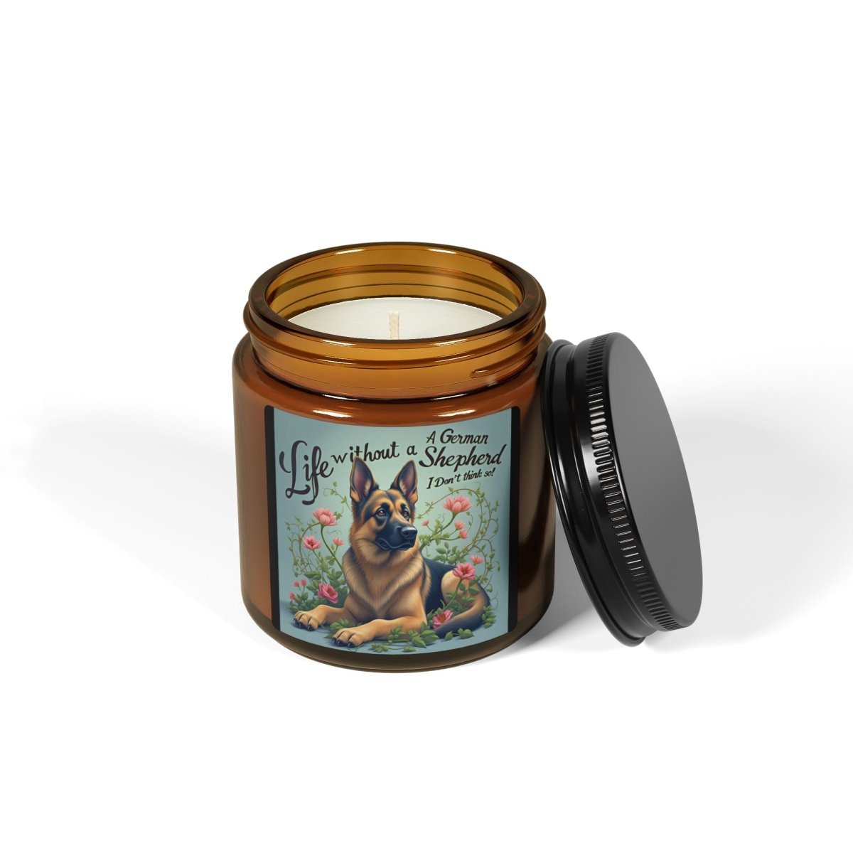 Candle - Life Without a Germany Shepherd - Multi - Size, Amber Jar - Buy That Thang