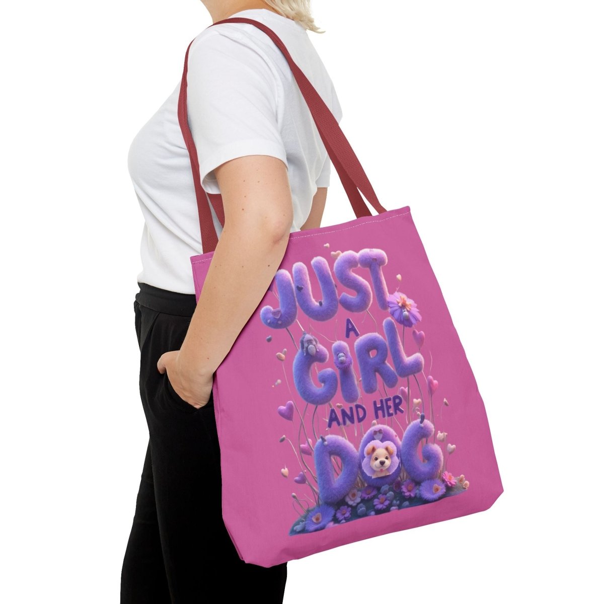 Dog Lover Tote Bag - Just a Girl and Her Dog Design - Buy That Thang