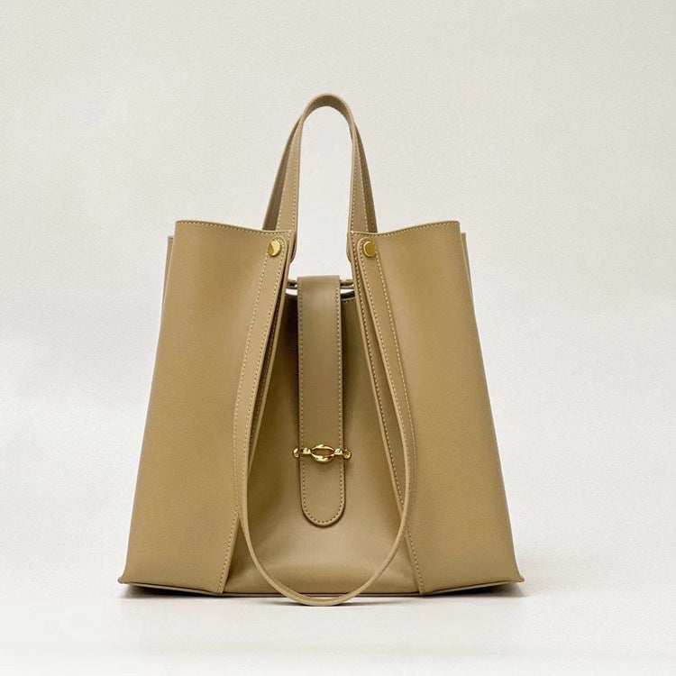 Genuine Leather Large Capacity Split High-grade Handbag For Women