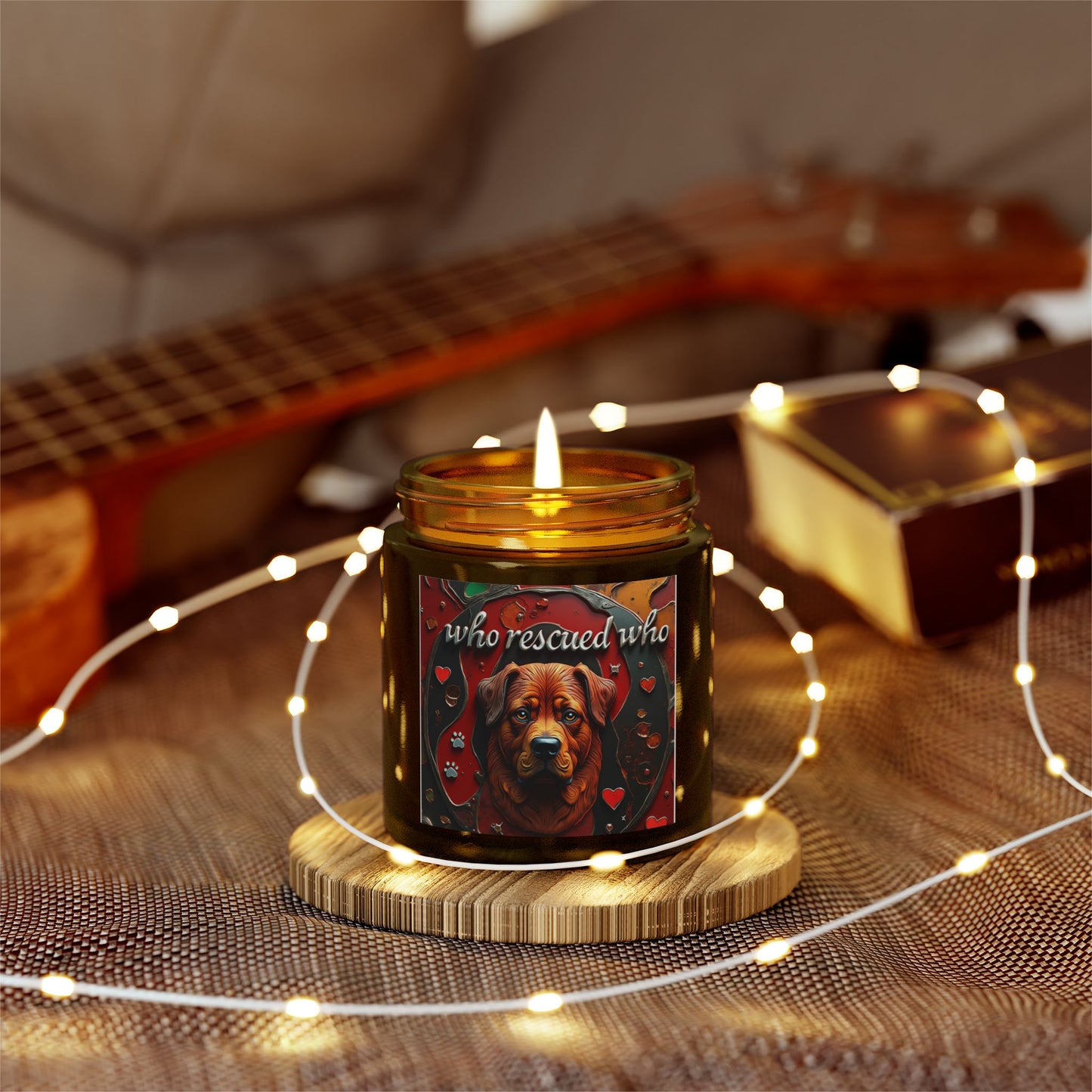 Candles-Coconut Apricot Wax, Who Rescued Who Scented Candle