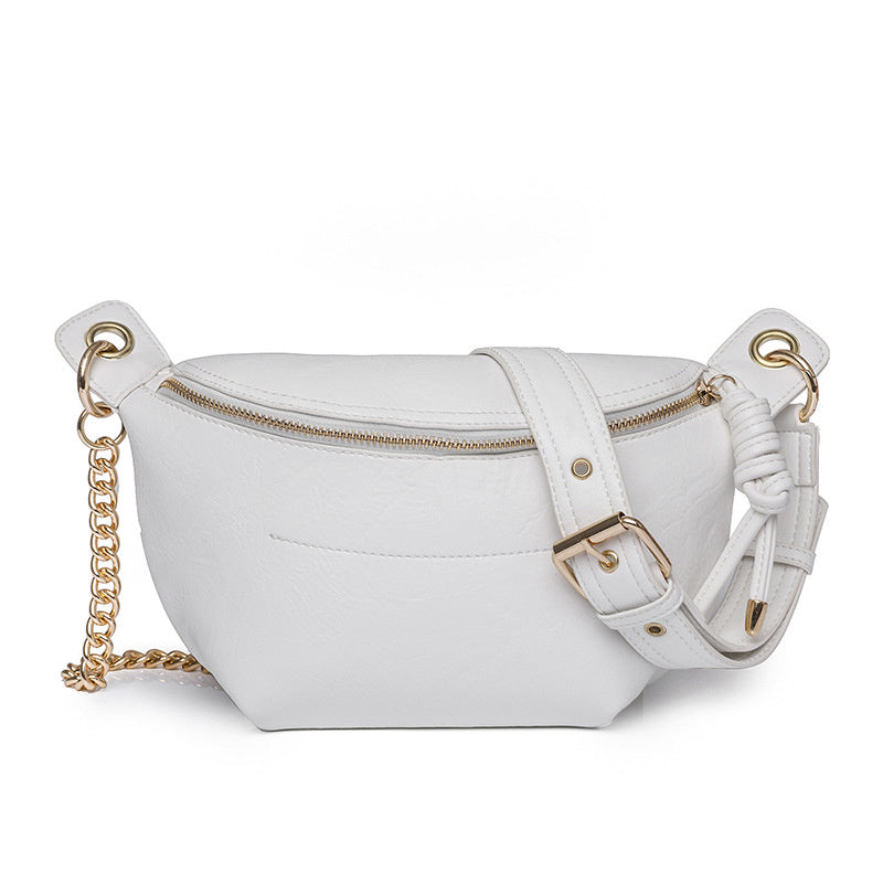 Fashion Messenger Bag Retro New Pu Sling Bag Commuter Bag Niche Waist Bag