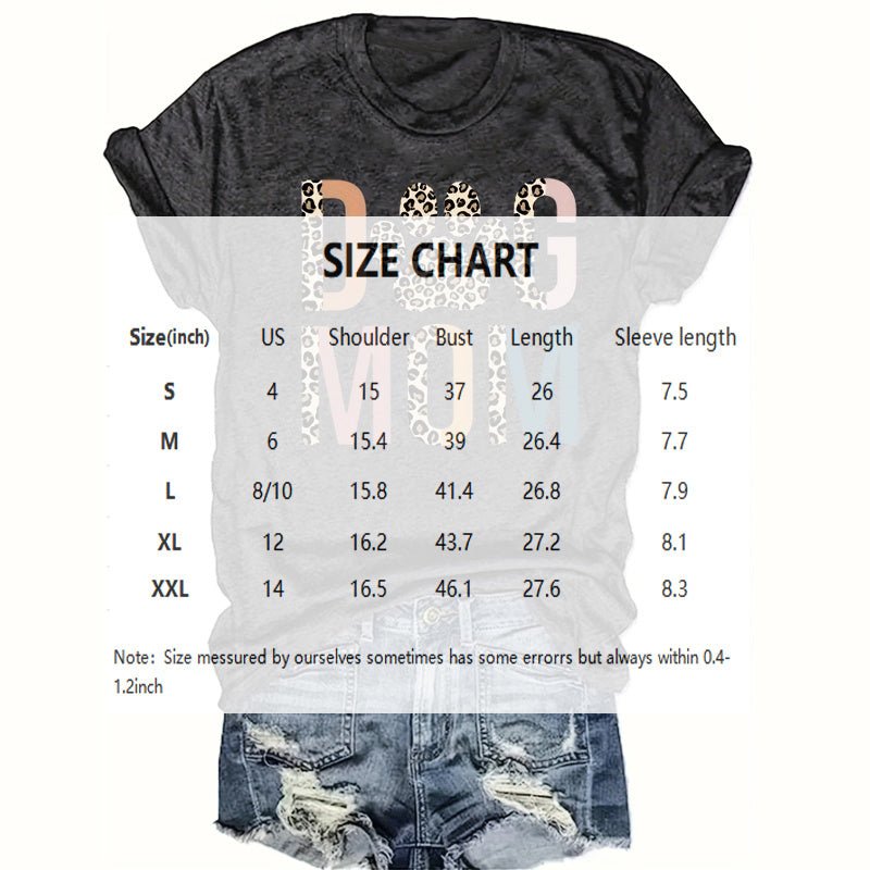 Women's 'DOG MOM' Leopard Print T-Shirt - Comfortable Crewneck Tee For Dog Lovers - Buy That Thang