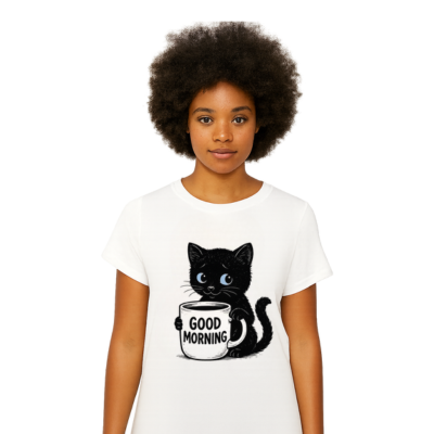 Women's Funny Cat Print T-Shirt