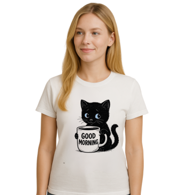 Women's Funny Cat Print T-Shirt