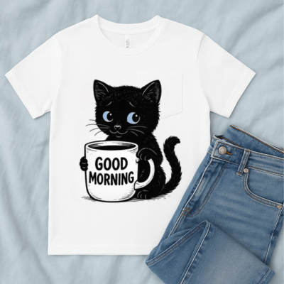Women's Funny Cat Print T-Shirt