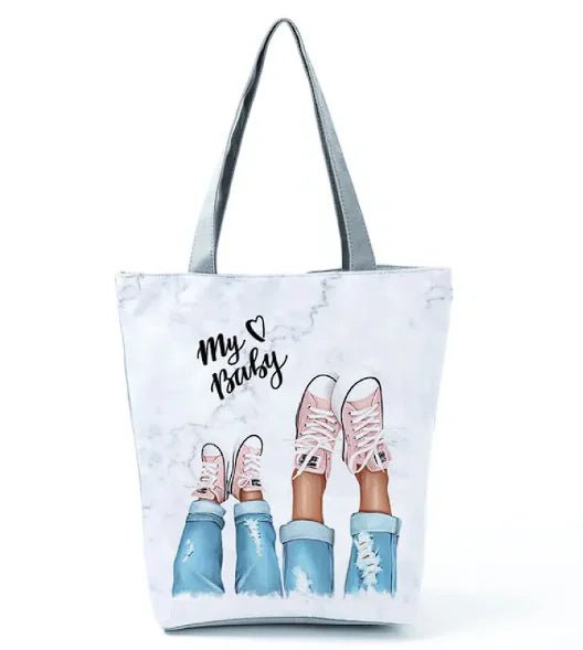 Cute Cartoon Super Mama Print Bag Travel Shoulder - Buy That Thang