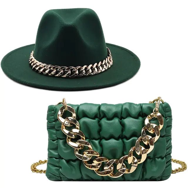 Fedora Hats Women Luxury Accessories Gold Chain - Buy That Thang