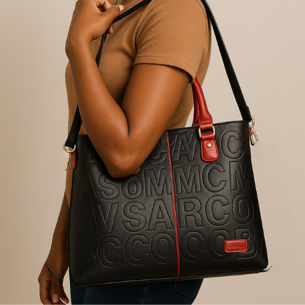 Letter Design Bag, Classic Tote PU Leather Crossbody & Shoulder Bags