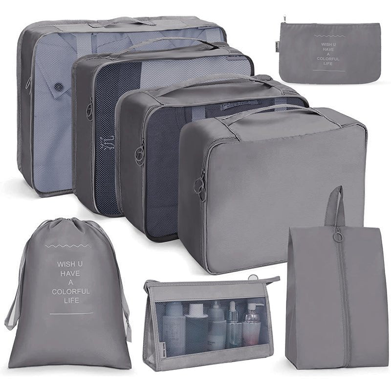 8Pcs/set Packing Cubes Luggage Organizer Bags Travel Suitcases Organizers Luggage Cubes with Toiletry Bag and Shoes Bag - Buy That Thang