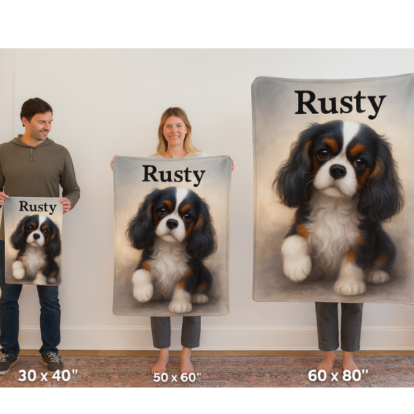 Dog Theme Throw Blanket Soft Sherpa Lined Blanket Just Add Name