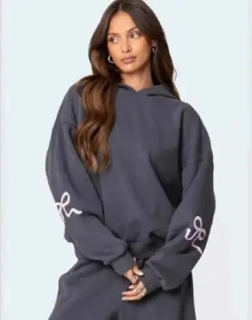 Bow Printed Sweater - Buy That Thang