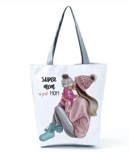 Cute Cartoon Super Mama Print Bag Travel Shoulder - Buy That Thang