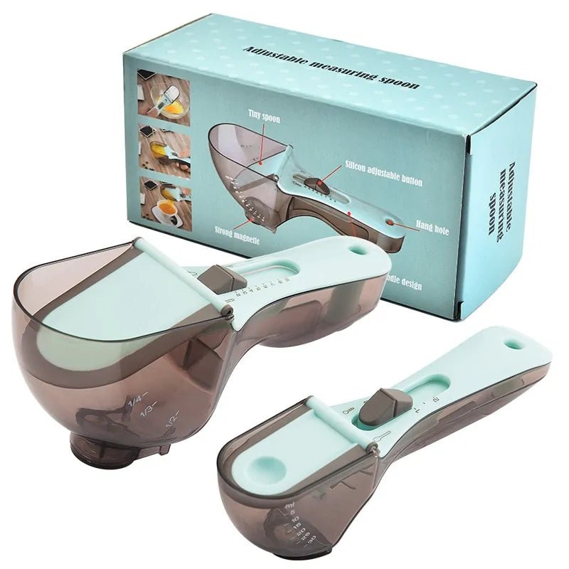 Adjustable Measuring Spoons with Magnetic Snaps - Set of 2 - Buy That Thang