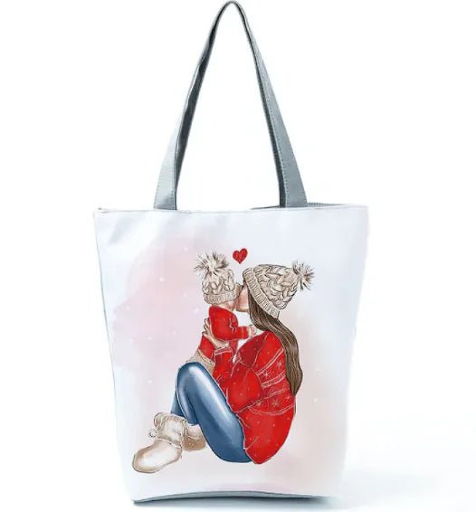 Cute Cartoon Super Mama Print Bag Travel Shoulder - Buy That Thang