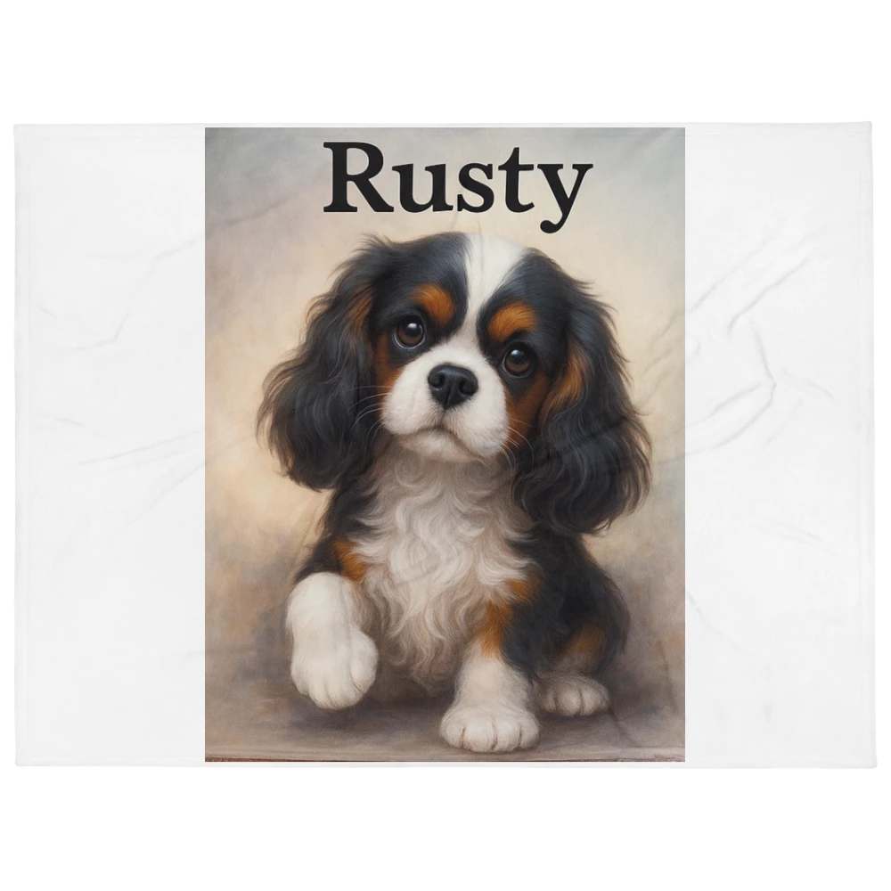 Dog Theme Throw Blanket Soft Sherpa Lined Blanket Just Add Name
