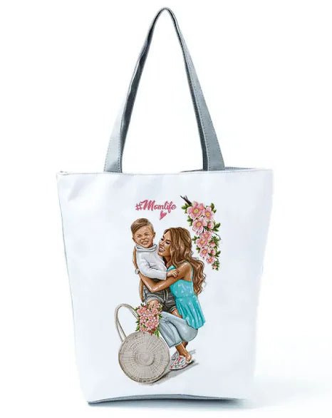 Cute Cartoon Super Mama Print Bag Travel Shoulder - Buy That Thang
