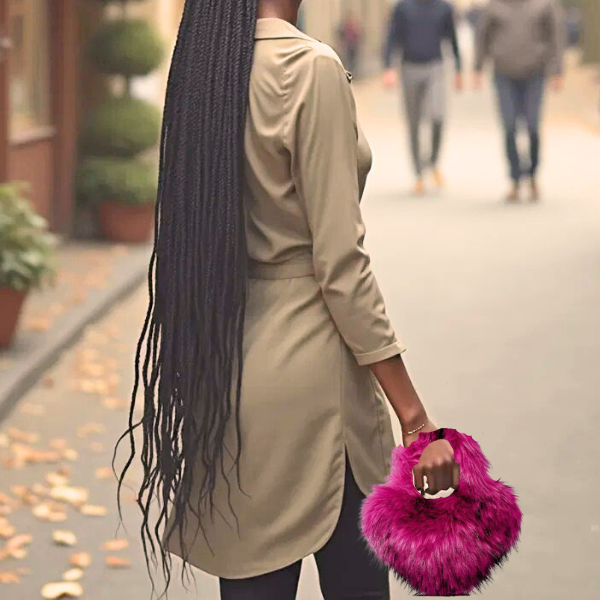 Heart Shaped Plush Shoulder Bag