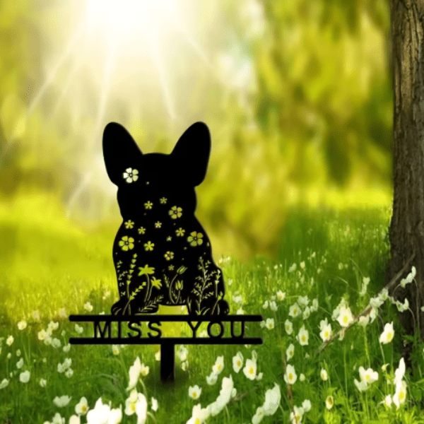 Dog Metal Memorial Stake Sign for Pet Loss & Sympathy Gift Miss You - Buy That Thang