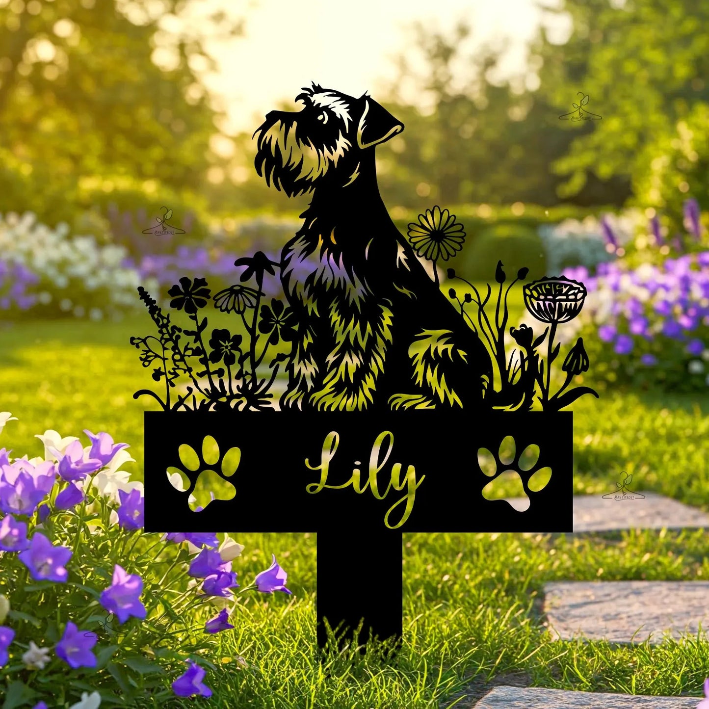 Custom Schnauzer Dog Memorial Sign Personalized Pet Loss Gift Outdoor Dog Remembrance Pet Loss Gift Remembrance Stake Dog Lover - Buy That Thang