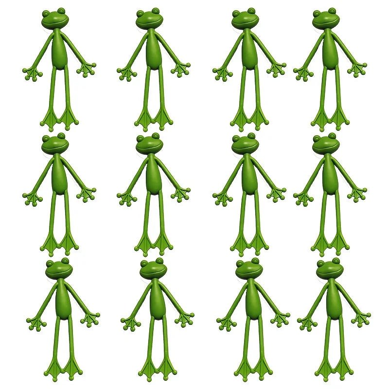 Green Frog Planter Pots - 12 PCS, Durable Plastic Planters for Indoor/Outdoor Small Plants. Whimsical Decor & Practical Support! - Buy That Thang
