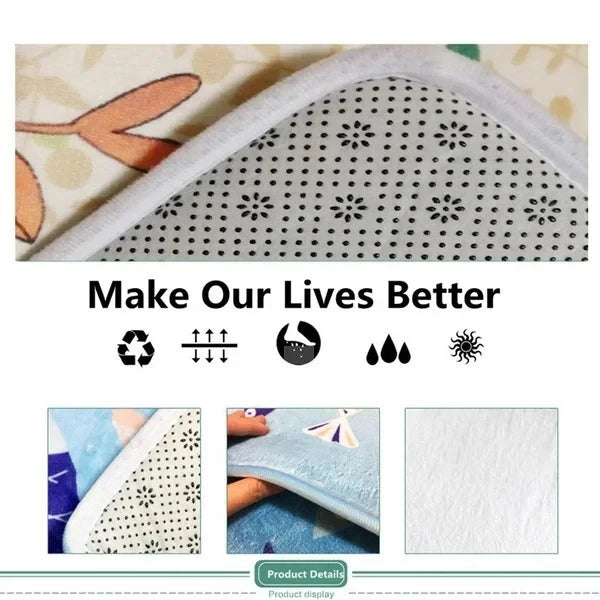 VIKAMA Striped Cartoon Cat Carpet Soft Doormat Waterproof Floor Mat Rug For Bedroom Carpet For Live Room Outdoor Carpet Home Dec