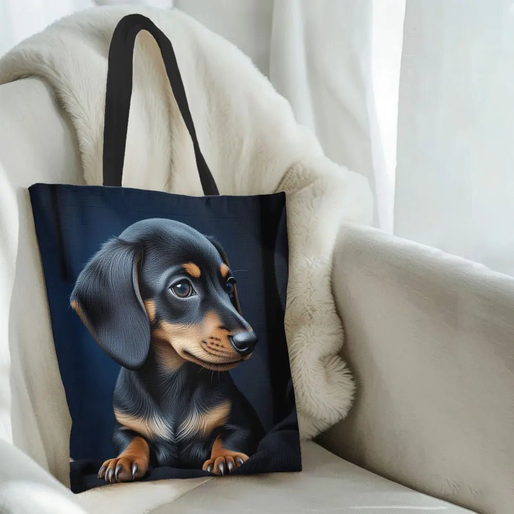 1pc Stylish Dachshund Print Tote Bag for Women - Reusable Foldable Grocery Bag with Fixed Shoulder Straps - Buy That Thang