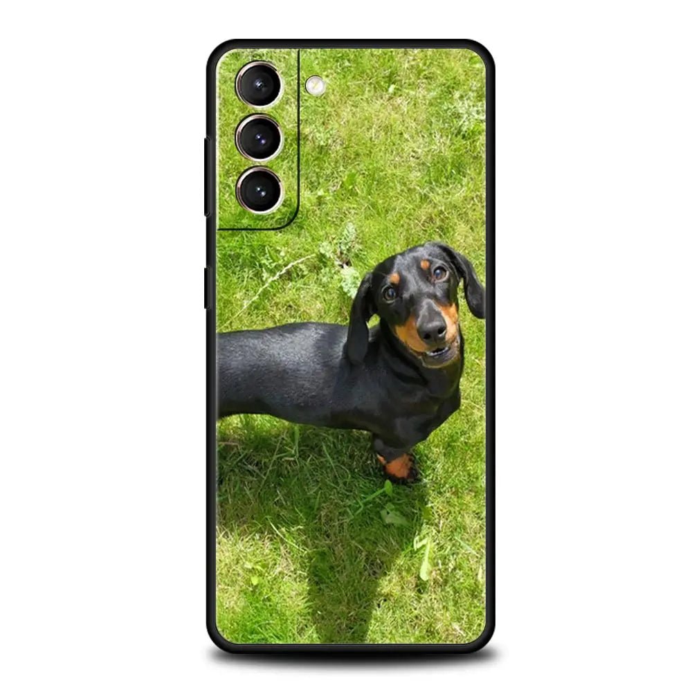 Dachshund Silhouette Dog cute animal Phone Case For Samsung Galaxy S24 S23 S22 S20 Ultra S21 FE 5G S10 S9 Plus S10E S8 Cover - Buy That Thang
