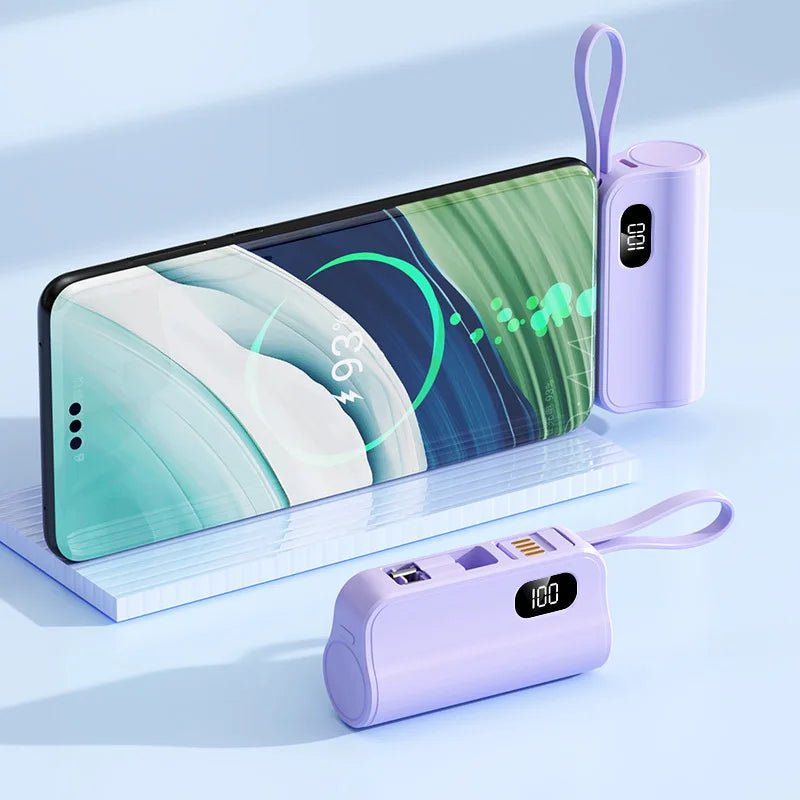 50000mAh Mini Capsule High Capacity Power Bank Portable Wireless Fast Charging External Battery for iPhone Xiaomi Huawei Samsung - Buy That Thang