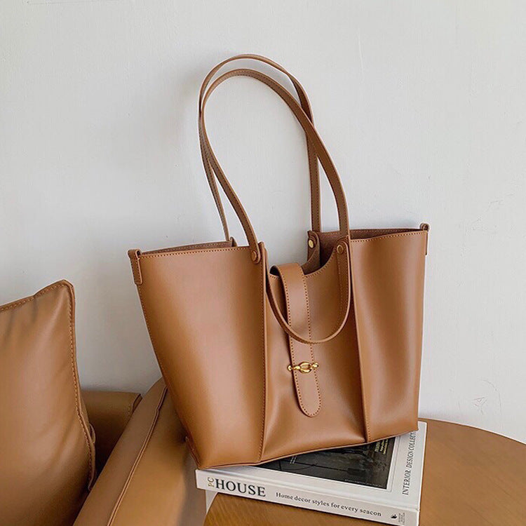 Genuine Leather Large Capacity Split High-grade Handbag For Women