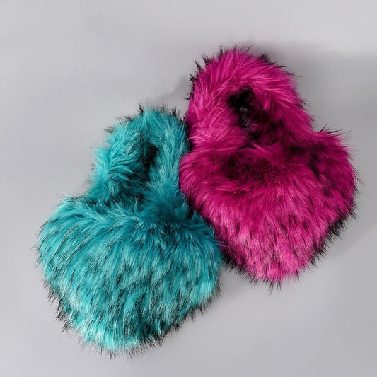 Heart Shaped Plush Shoulder Bag