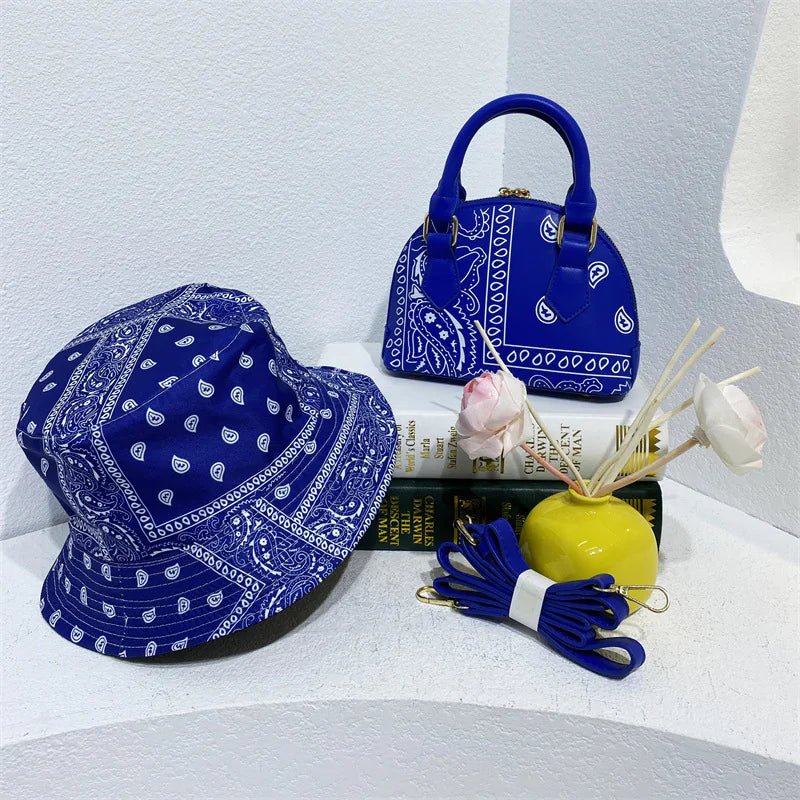 Cashew Flower Fisherman's Hat & Shell Handbag Set - Buy That Thang