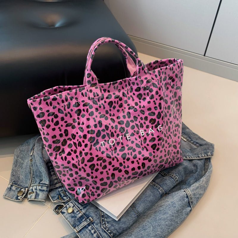 Larte Tote Leopard Handbag, Transparent PVC Beach Bag For Gym, Pool, And Travel With Inner Zipper Pocket - Buy That Thang