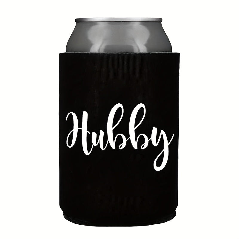 2pcs Hubby & Wifey Engraved Koozies - Reusable, Cans & Glassware Holders with "Hubby" & "Wifey" Design, Ideal for Weddings, Bachelor/Bachelorette Parties & More, Party Accessory | Personalized Koozies | Durable Koo
