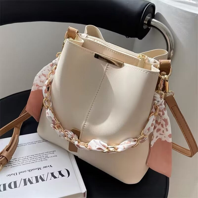 Large Capacity Women's Solid Tote One Shoulder Crossbody Bag