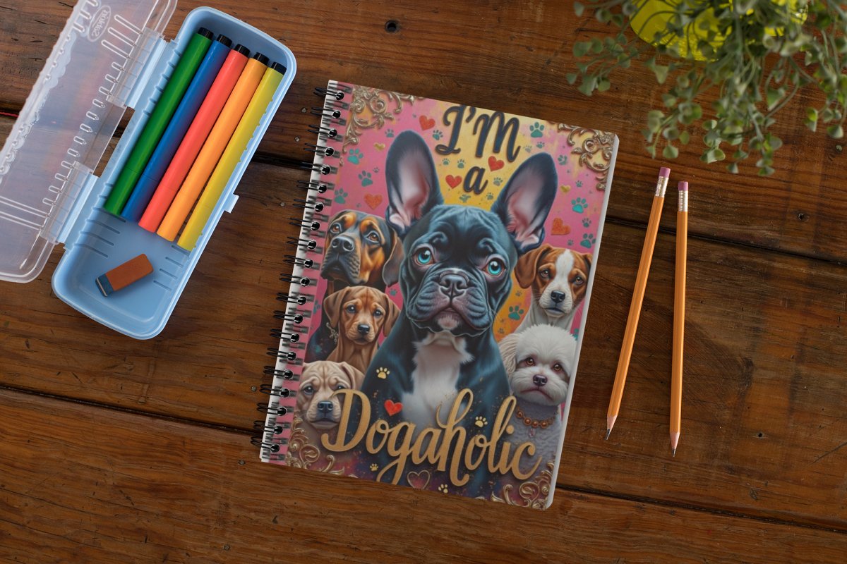 Ruled Line Spiral Notebook - Dogaholic Design - Buy That Thang