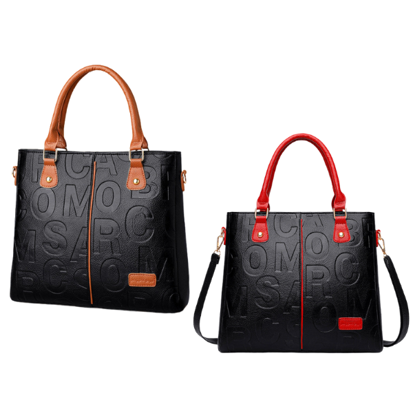 Letter Design Bag, Classic Tote PU Leather Crossbody & Shoulder Bags