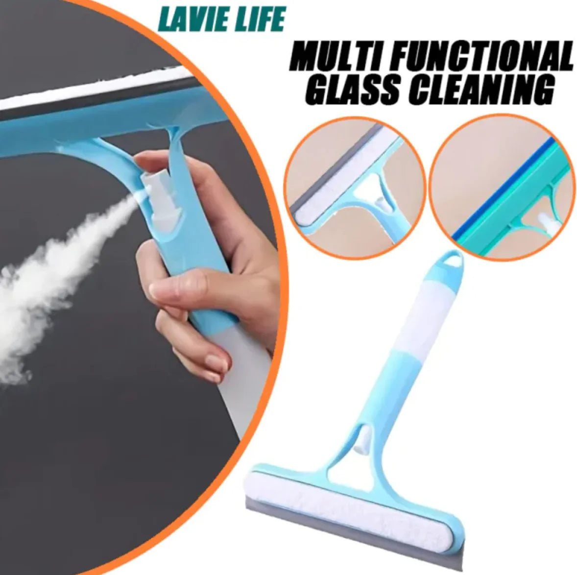 Spray-Integrated Glass Squeegee
