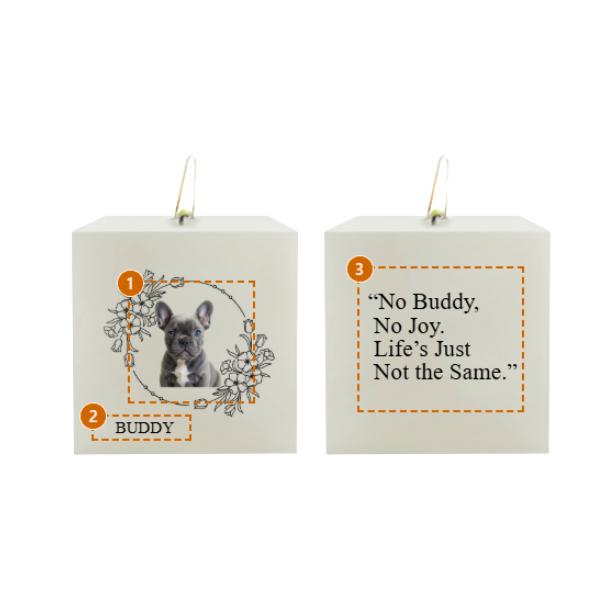 Personalized Ivory White Scented Candle – Custom Photo & Name