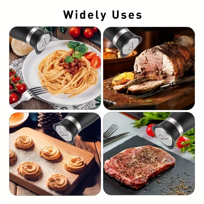 (1 Stand + 2 Bottles) A Set of Salt And Pepper Shakers, Shaker Bottles. Salt And Pepper Containers with a Glass Base, Featuring a Stable Stand, Suitable for Kitchen Tools, Cooking Tables, Rvs, Camping, Barbecues, And Seasonin - Buy That Thang