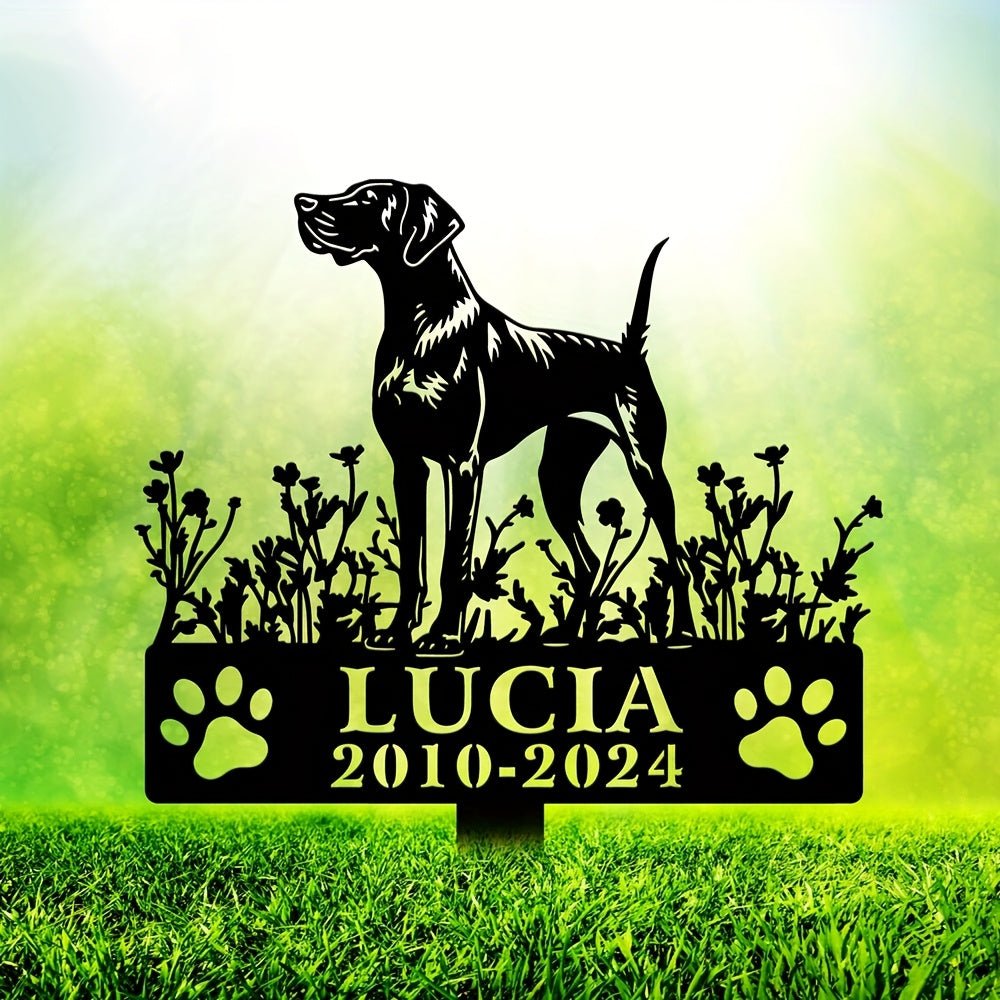 1pc Customizable Pet Memorial Garden Stake, Metal Dog Tribute Sign for Outdoor Funeral, Durable Iron Art Grave Marker, Uncharged, with Personalized Name & Year, for Golden Retriever, Labrador, Shepherd, Poodle, Dachshund, Bea - Buy That Thang