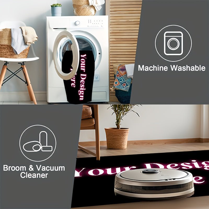 Customizable Flannel Welcome Door Mat | Personalize with Photos, Logos & Text for Living Room, Bedroom, Entryway & Bathroom, Lightweight, Non - Slip, Machine Washable, Perfect Christmas Decor & Gift - Buy That Thang