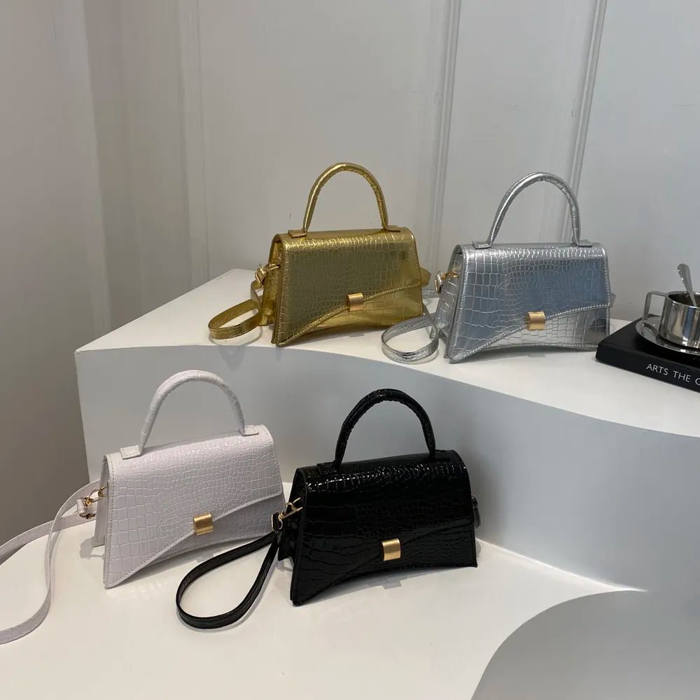 Solid Color PU Leather Handbag - Buy That Thang