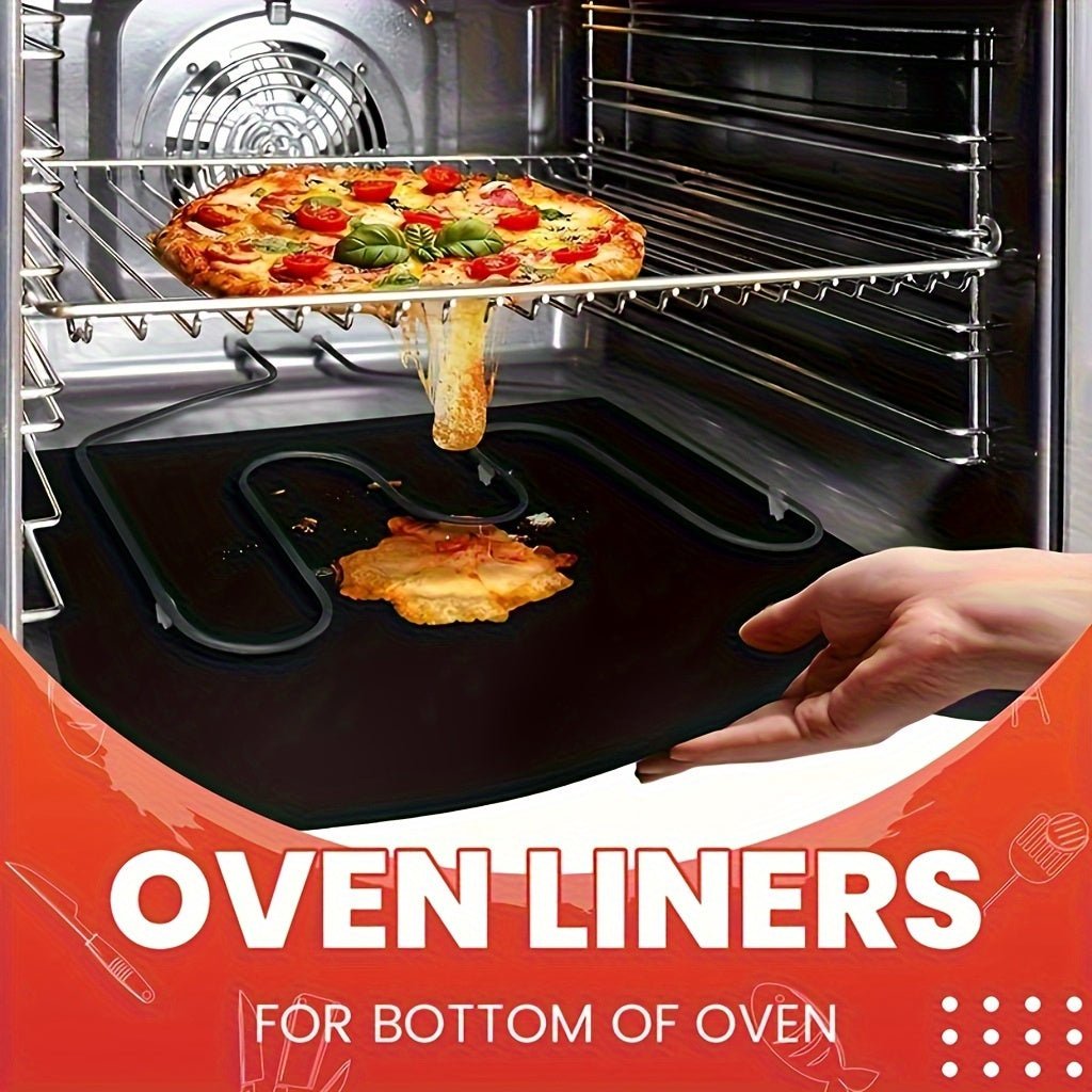 1pc, Oven Liners for Bottom Of Oven, BPA And PFOA Free Oven Mat, Thick Heavy Duty Non Stick Oven Mats for Electric, Gas, Toaster, Convection, Microwave Ovens And Grills, BBQ Accessories, Grill Accessories, Easy Clean Liner, - Buy That Thang