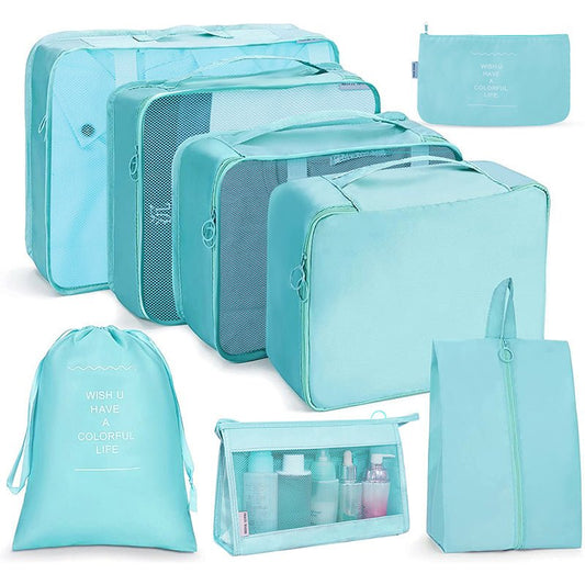 8Pcs/set Packing Cubes Luggage Organizer Bags Travel Suitcases Organizers Luggage Cubes with Toiletry Bag and Shoes Bag - Buy That Thang