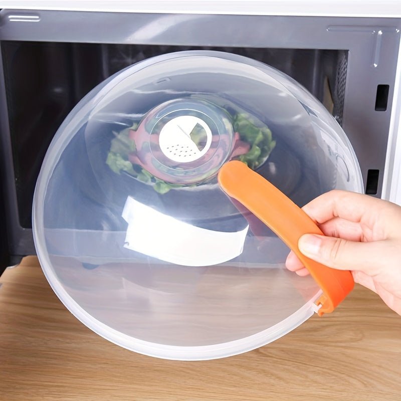 [Splash Proof Microwave Cover] 1pc Splash Proof Microwave Food Cover with Steam Vents & Handle | Microwave Oven Heating Cover, Bowl Cover, Easy to Grip - Suitable for Kitchen Supplies - Buy That Thang