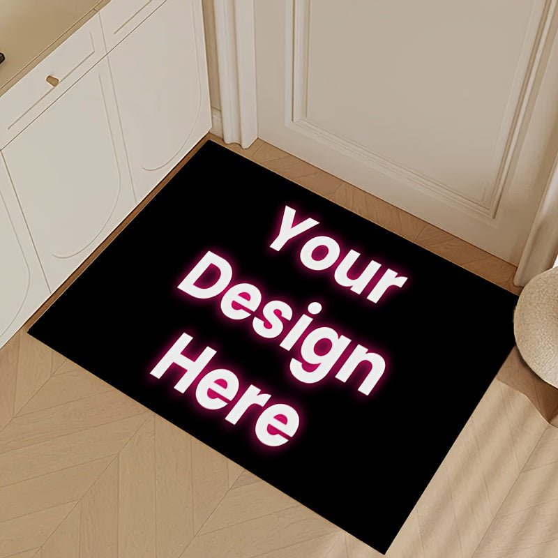 Customizable Flannel Welcome Door Mat | Personalize with Photos, Logos & Text for Living Room, Bedroom, Entryway & Bathroom, Lightweight, Non - Slip, Machine Washable, Perfect Christmas Decor & Gift - Buy That Thang