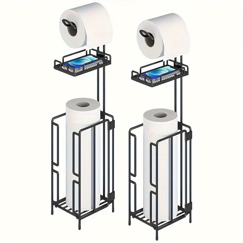 Freestanding Toilet Paper Holder, Metal Trim Freestanding Toilet Paper Roll Holder And Dispenser to Store 3 Extra Rolls Of Reserve Toilet Paper, Christmas - Buy That Thang