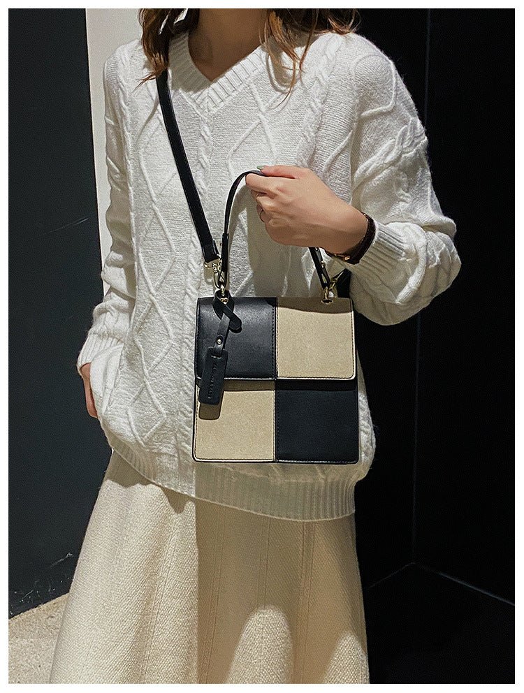 Trendy Fashion Ladies Handbag Bag New Simple Stitching Square Shoulder Messenger Bag - Buy That Thang